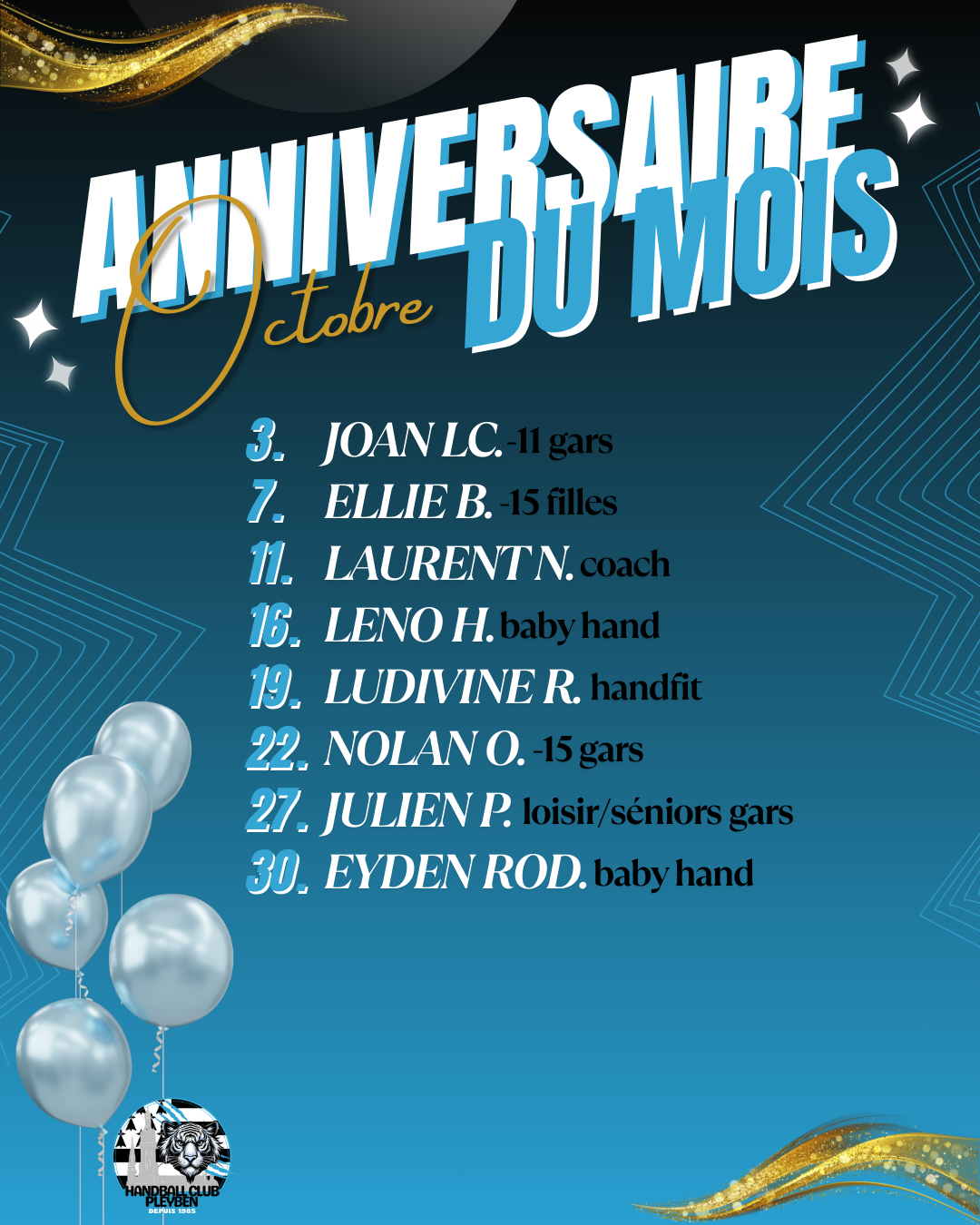 ANNIVERSAIRE OCTOBRE